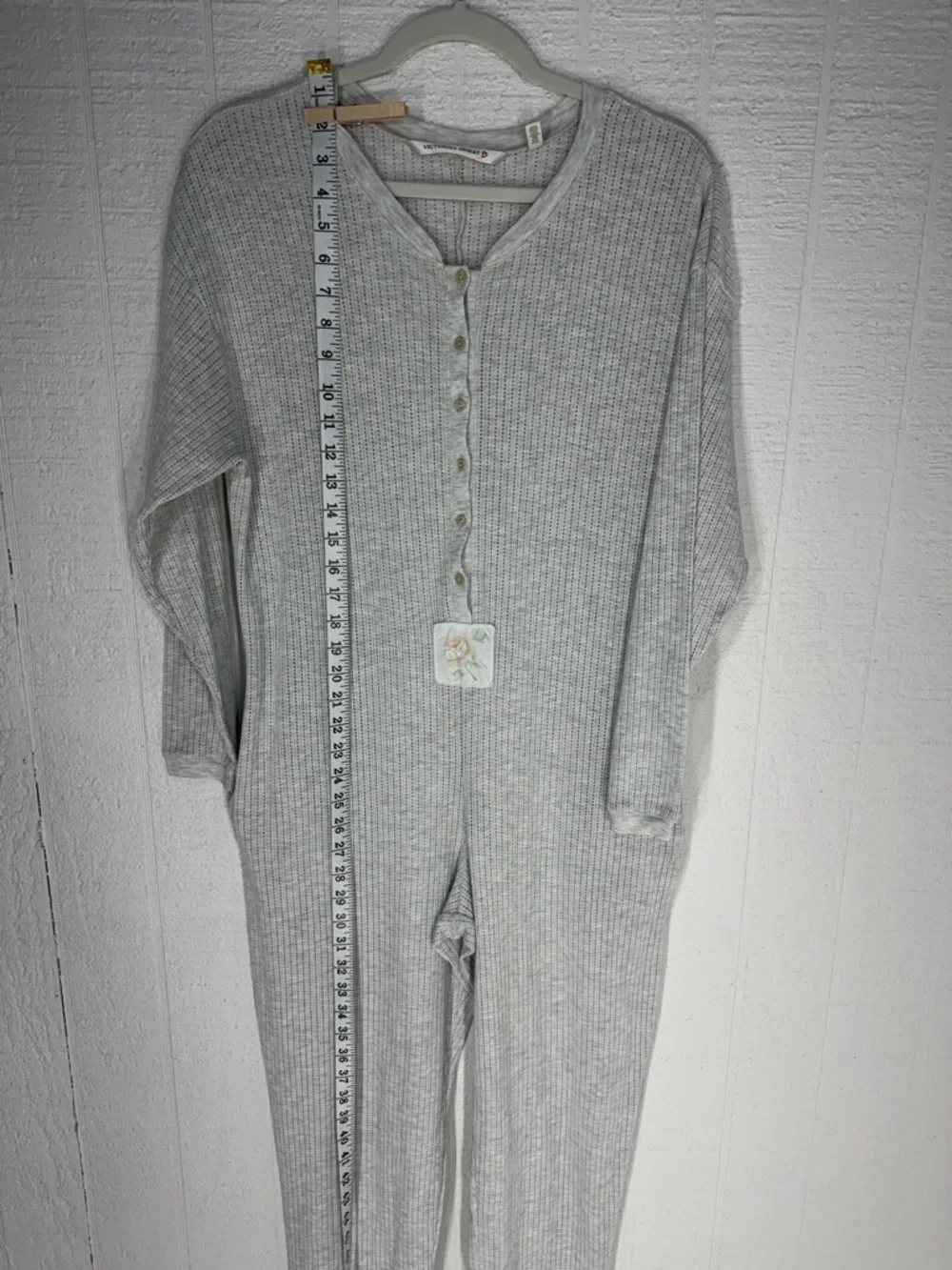 Vintage Victoria’s Secret thermal pointelle onesie gray size S